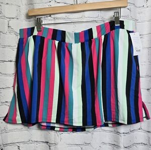 Cacique Striped Swim Skirt Size 18 NWT